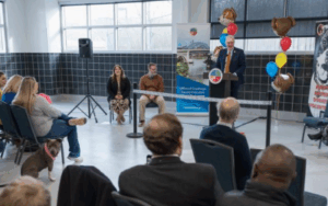 Ribbon-cutting ceremony for the new room